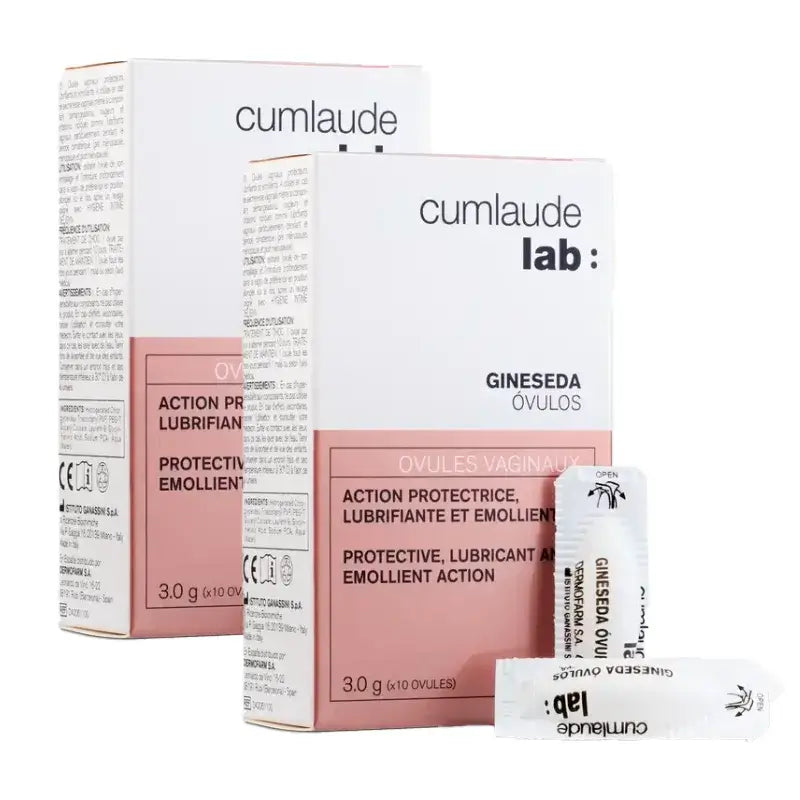 Cumlaude Lab Gineseda Óvulos Vaginales Protectores, Pack 2 x 10 Unidades