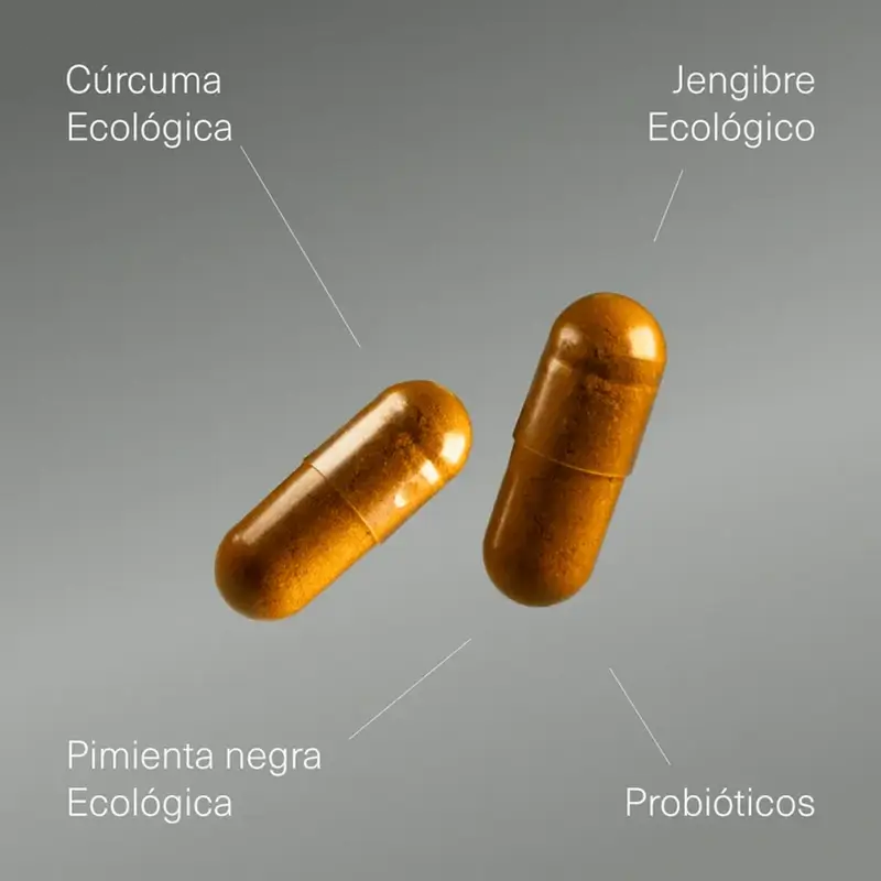 Aldous Bio Cúrcuma con Jengibre y Pimienta Negra con Probióticos, 250 cápsulas
