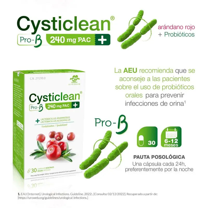 Cysticlean Prob 240 Mg Pac, 30 cápsulas
