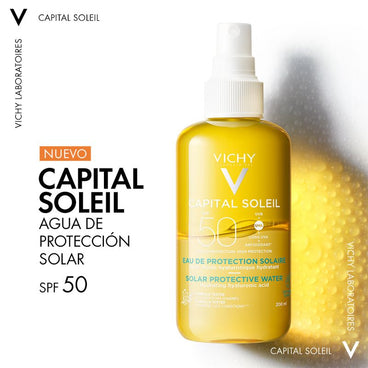 Vichy Capital Soleil Agua Solar Protectora SPF 50 Hidratante, 200 ml