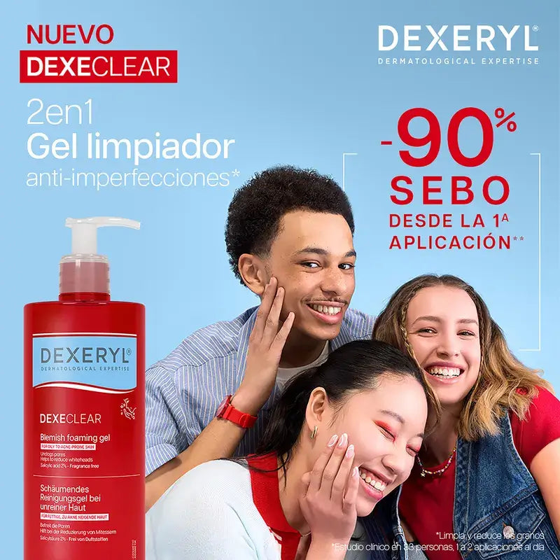 Dexeryl Dexeclear Gel Limpiador Anti-Imperfecciones 2 En 1 Piel Tendencia Acneica , 400 ml