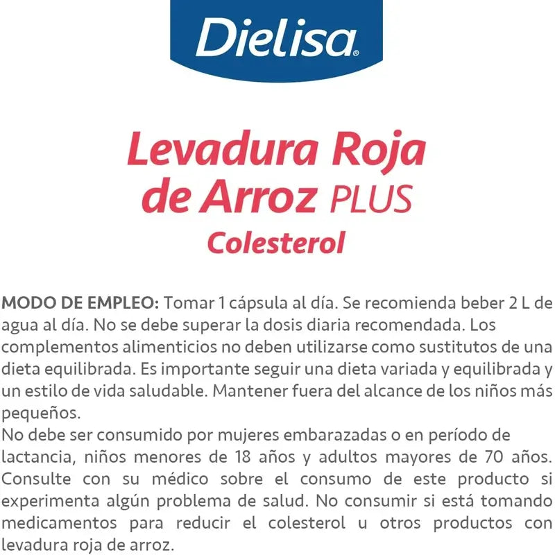 Dietisa Dts Levadura Roja De Arroz Plus , 60 cápsulas