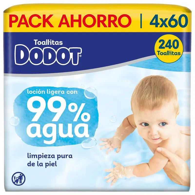 Dodot Toallitas 99% Aqua, 4x60, 240 unidades