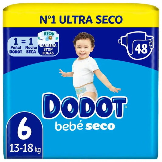 Dodot Bebé Seco Talla 6, 48 Pañales
