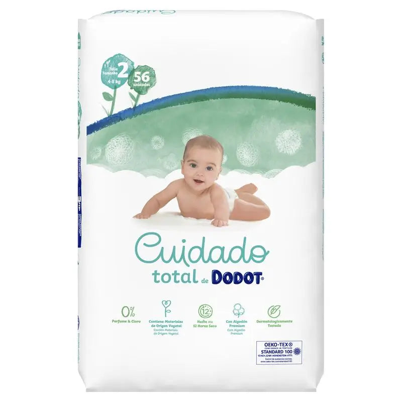 Dodot Cuidado Total Talla 2, 56 Pañales
