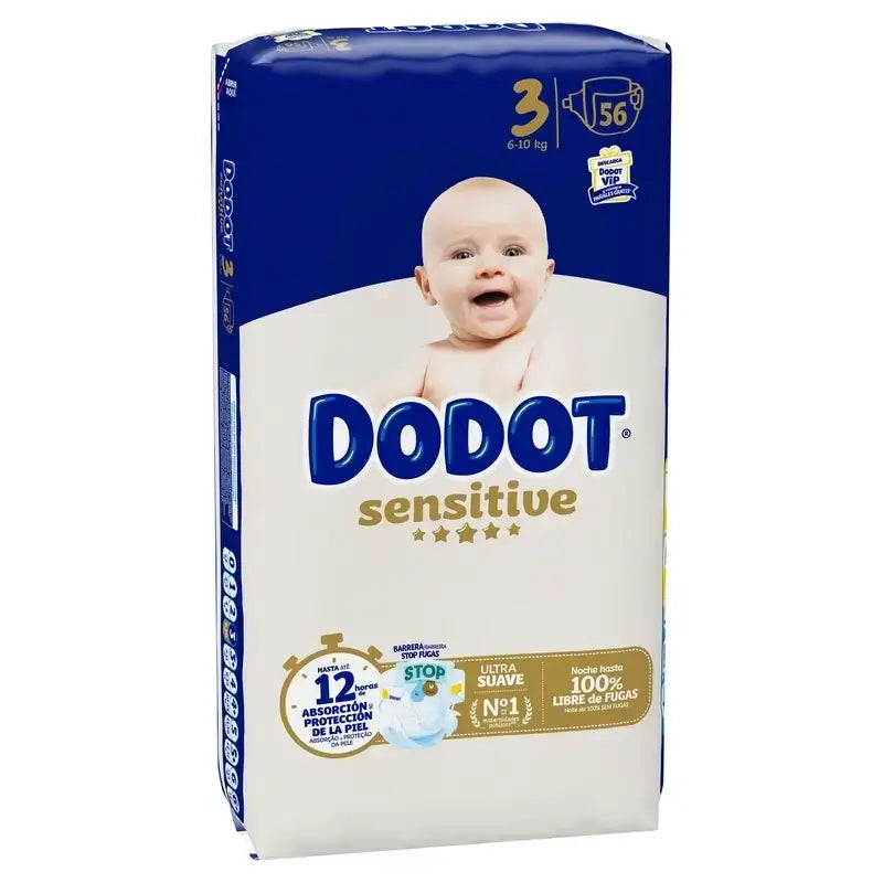 Dodot Sensitive Talla 3 (6-10 Kg), 112 Pañales