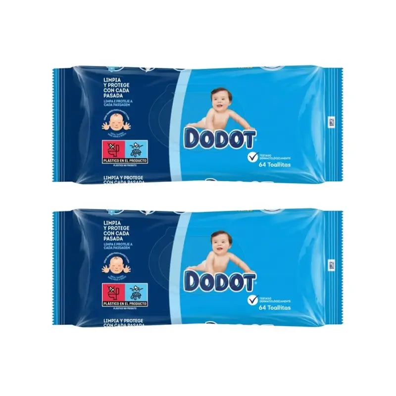 Dodot Toallitas Para Bebé, 2x64 Unidades