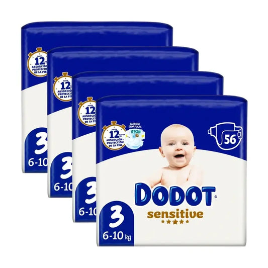 Dodot Sensitive Talla 3 (6-10 Kg), 224 Pañales