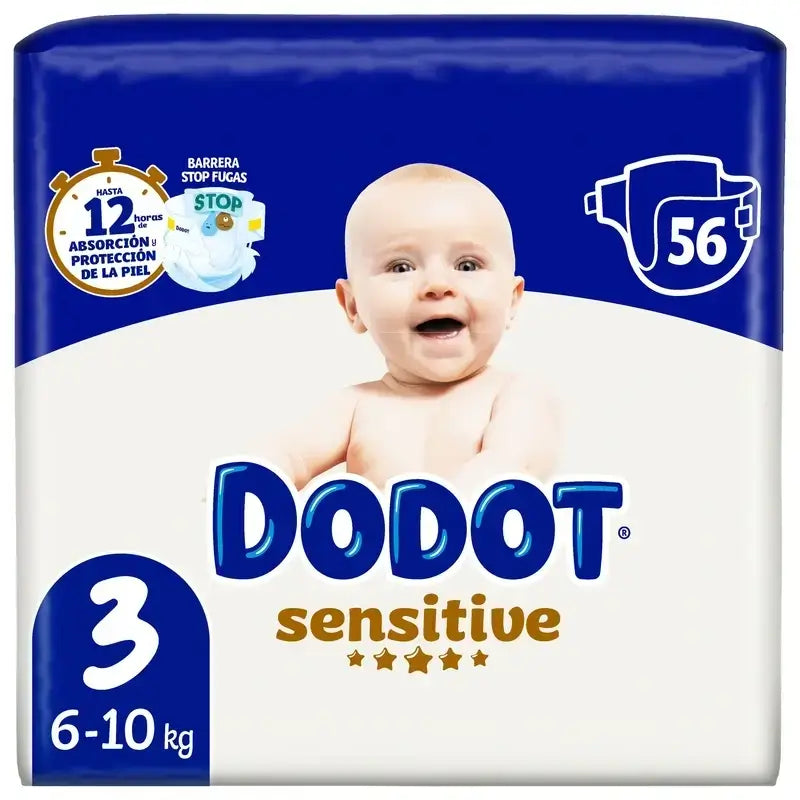 Dodot Sensitive Talla 3 (6-10 Kg), 224 Pañales
