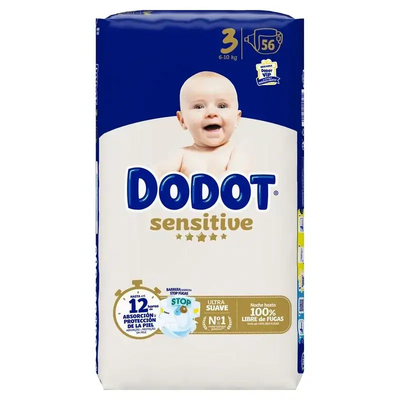 Dodot Sensitive Talla 3 (6-10 Kg), 224 Pañales