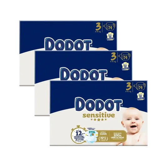 Dodot Sensitive Talla 3 Box, 74 Pañales