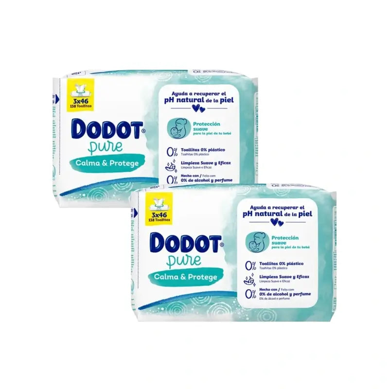 Dodot Toallitas Pure Calma & Protege Para Bebé, 6 X 46 Unidades