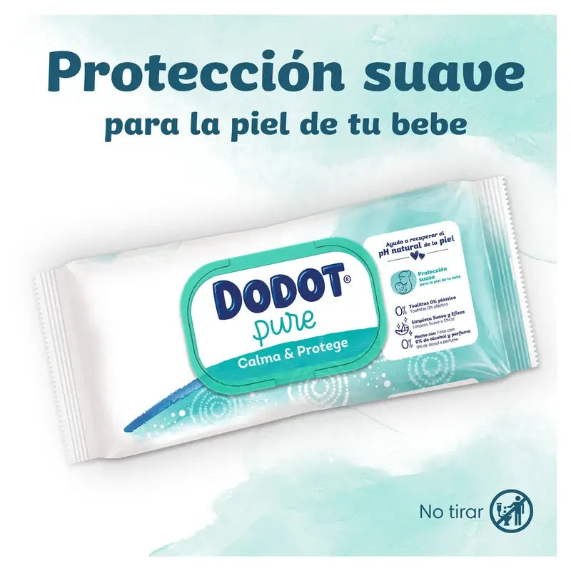 Dodot Toallitas Pure Calma & Protege Para Bebé, 6 X 46 Unidades