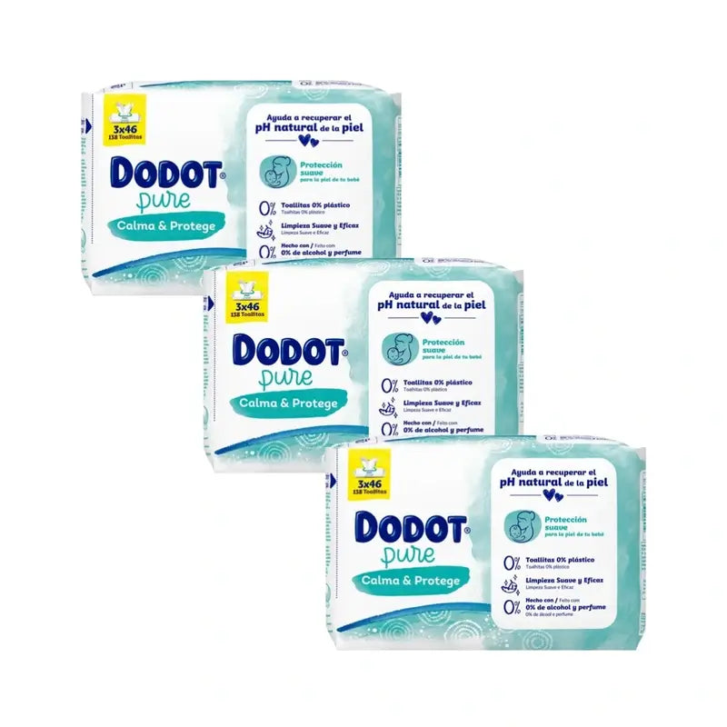 Dodot Toallitas Pure Calma & Protege Para Bebé, 9 X 46 Unidades