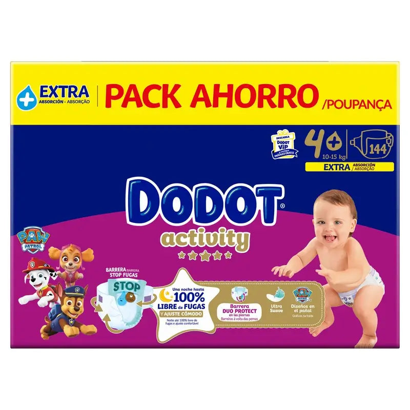Dodot Pañal Activity Box Xxl Talla 4 , 144 unidades