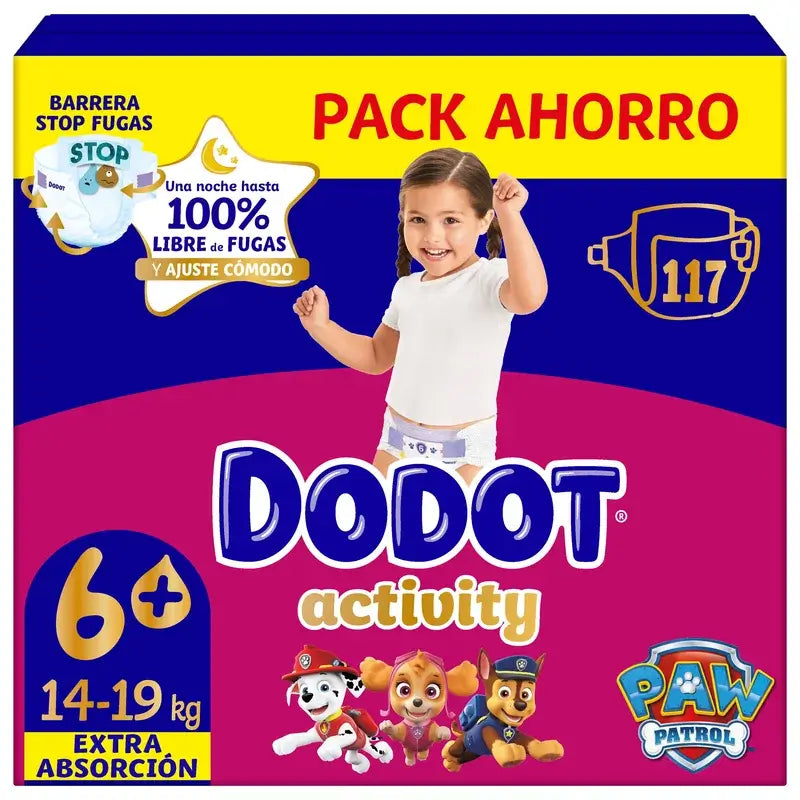 Dodot Pañal Activity Box Xxl Talla 6 , 117 unidades