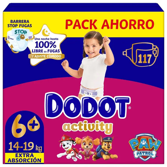 Dodot Pañal Activity Box Xxl Talla 6 , 117 unidades