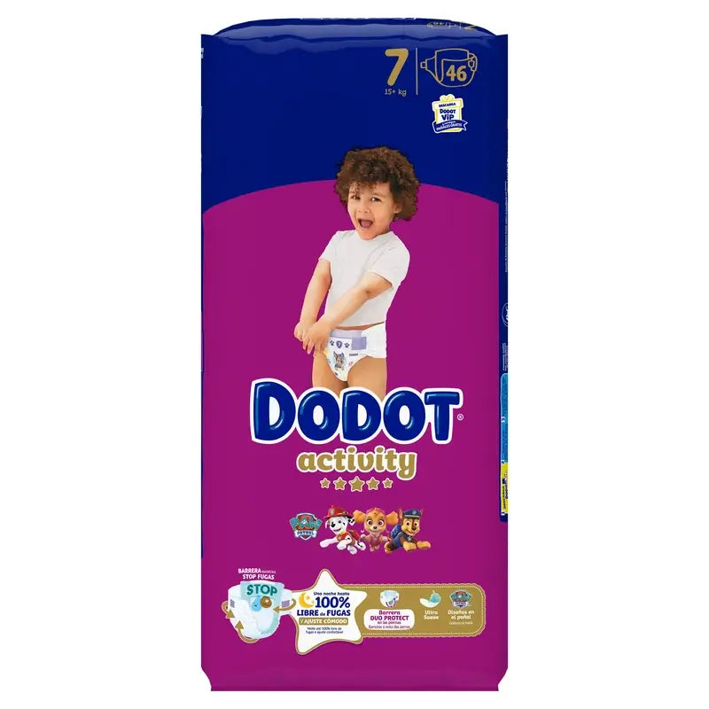 Dodot Activity Talla 7, 15kg+, 46 Pañales