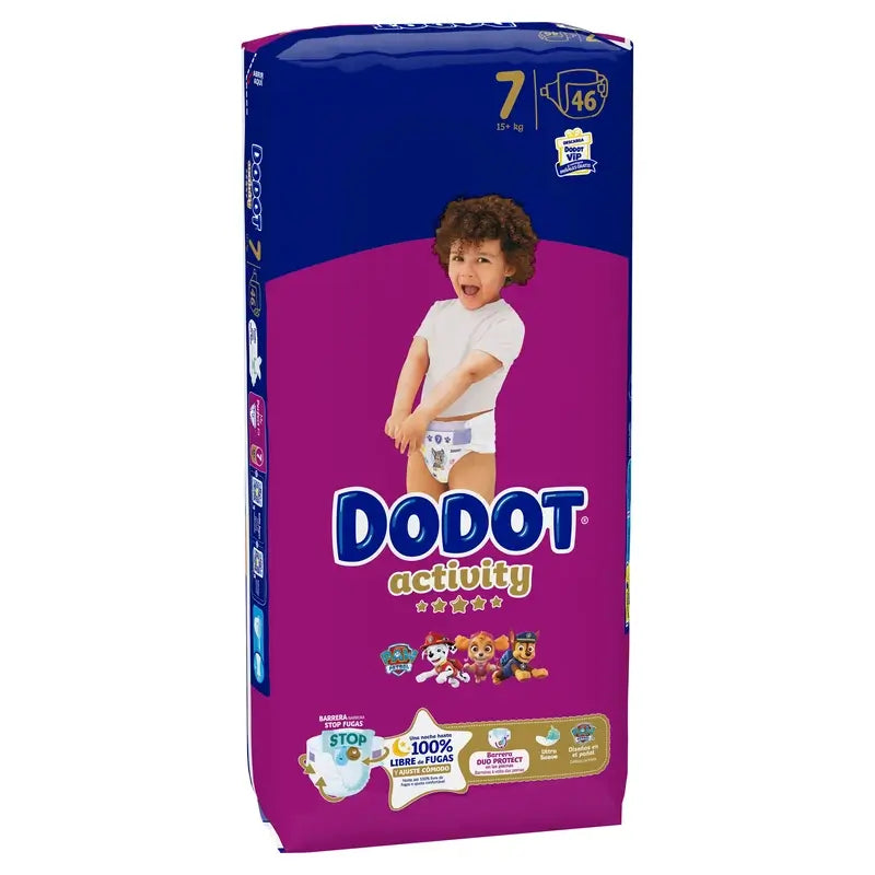 Dodot Activity Talla 7, 15kg+, 46 Pañales