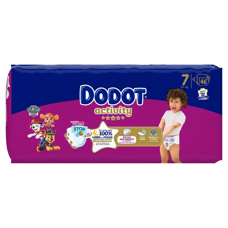 Dodot Activity Talla 7, 15kg+, 46 Pañales
