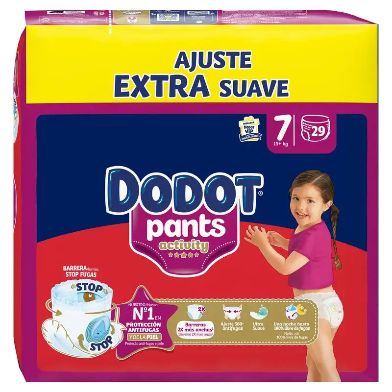 Dodot Activity Pants Pañal-Braguita Talla 7, 15kg+, 29 Pañales