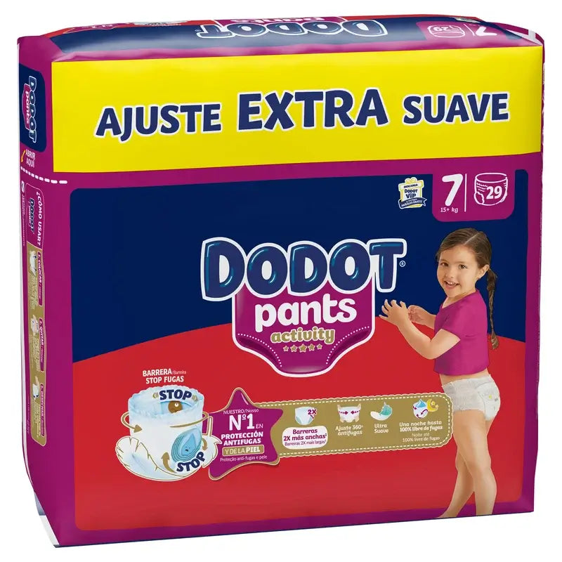 Dodot Activity Pants Pañal-Braguita Talla 7, 15kg+, 29 Pañales