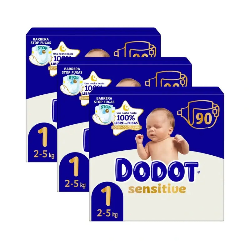 Dodot Pañal Sensitive Jumbo Pack Talla 1 , 3X90 Unidades