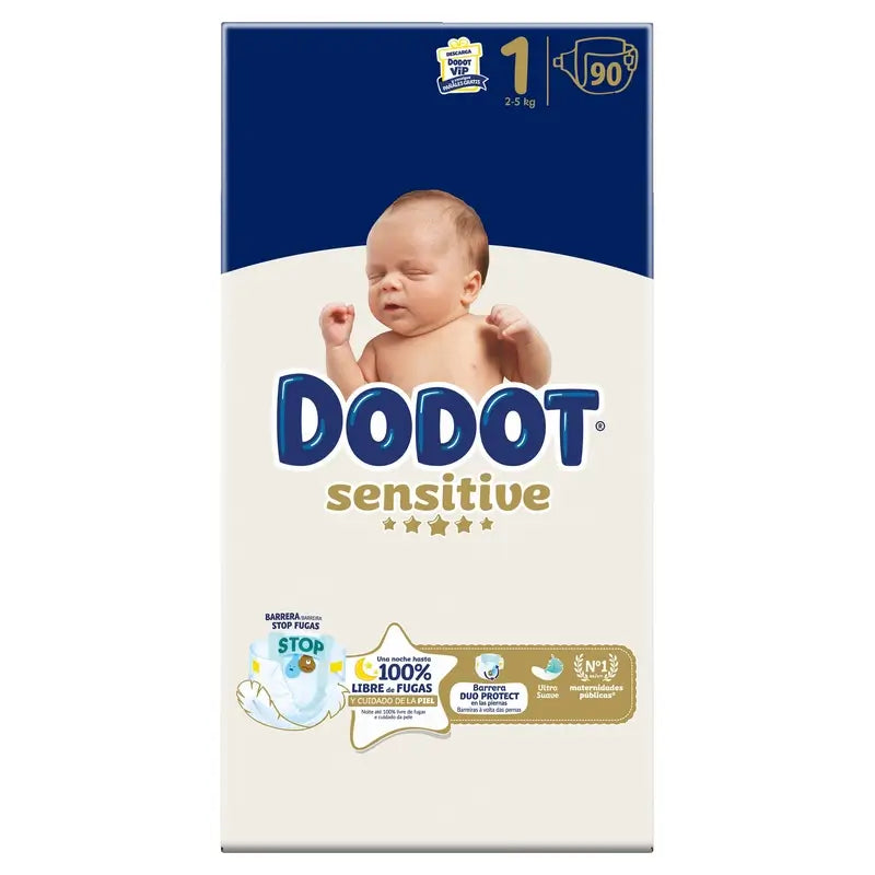 Dodot Sensitive Talla 1, 2kg-5kg, 90 Pañales
