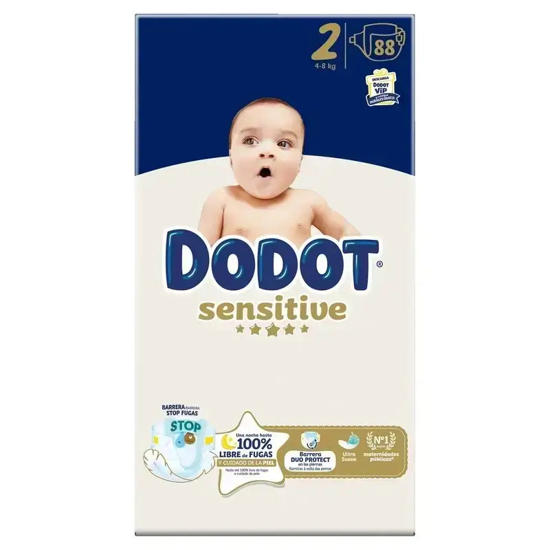 Dodot Pañal Sensitive Jumbo Pack Talla 2 , 2x88 Unidades
