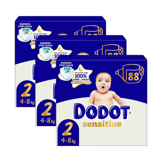Dodot Pañal Sensitive Jumbo Pack Talla 2 , 3X88 Unidades