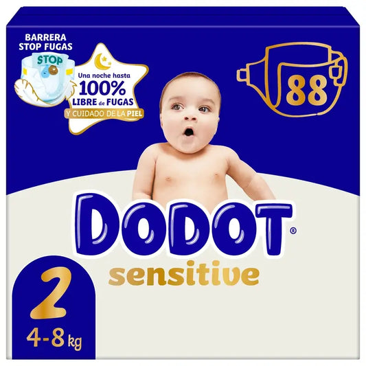 Dodot Pañal Sensitive Jumbo Pack Talla 2 , 88 unidades