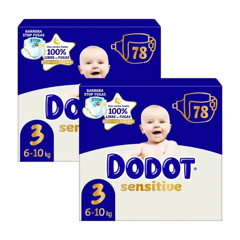 Dodot Pañal Sensitive Jumbo Pack Talla 3 , 2x78 Unidades