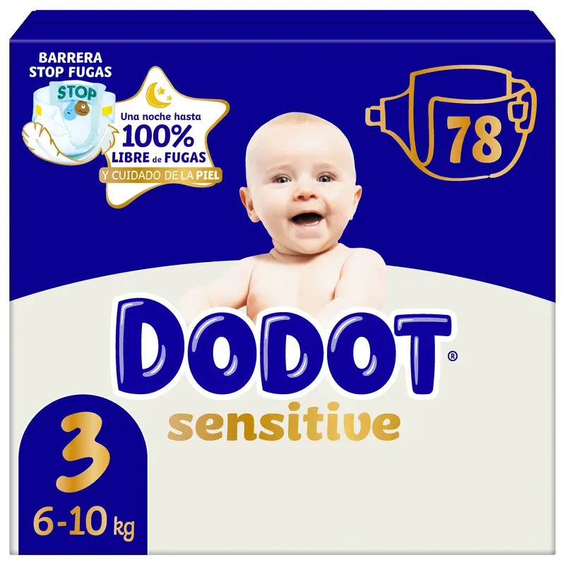 Dodot Pañal Sensitive Jumbo Pack Talla 3 , 78 unidades