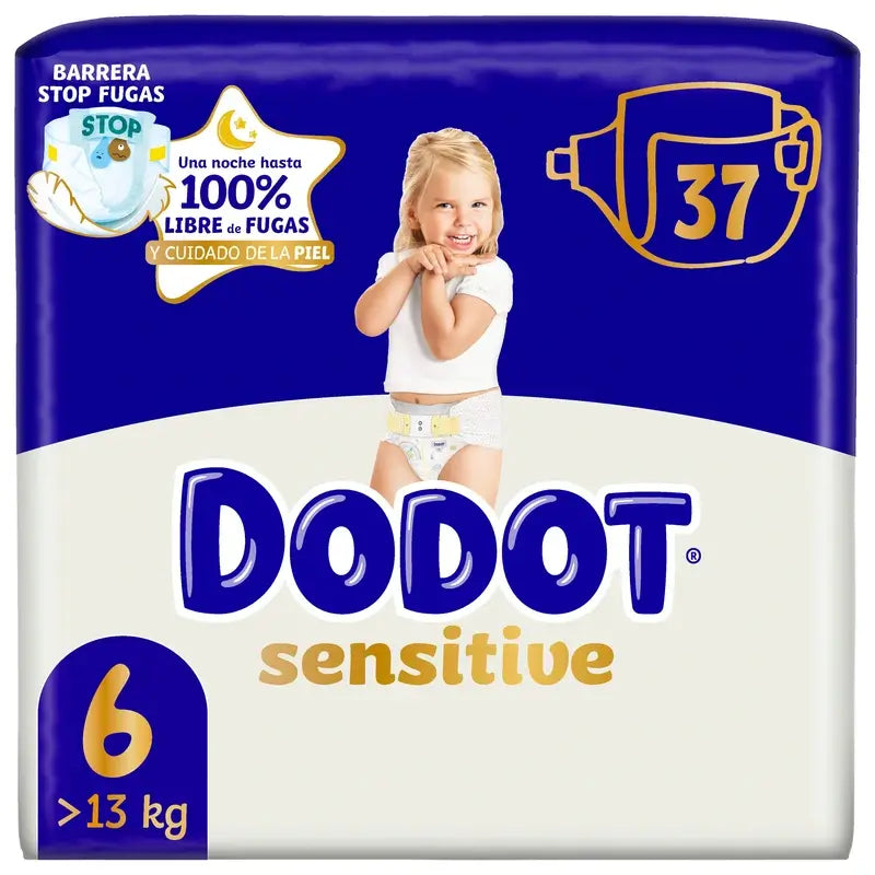 Dodot Sensitive Talla 6, >13kg, 37 Pañales