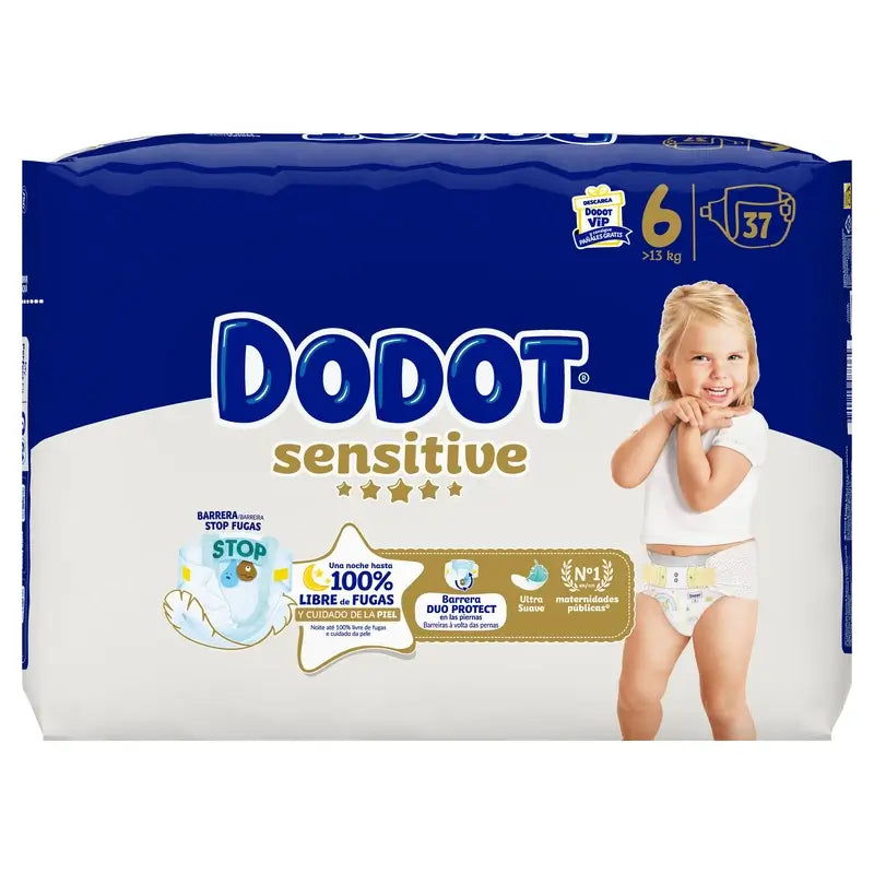 Dodot Sensitive Talla 6, >13kg, 37 Pañales