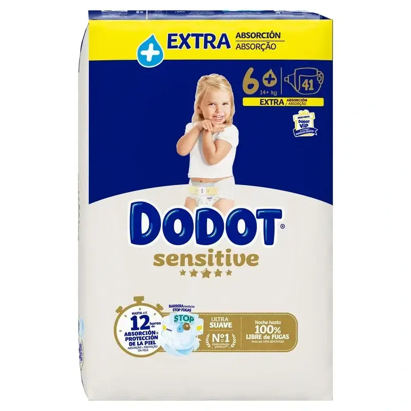 Dodot Sensitive Talla 6 Extra-Jumbo, 3 x 41 Pañales