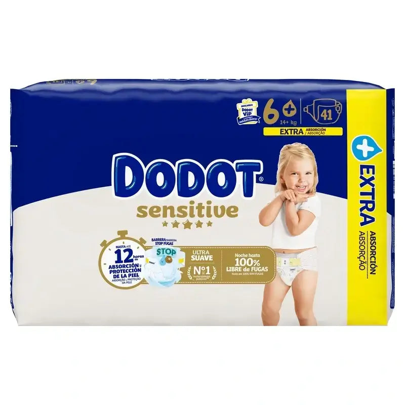Dodot Sensitive Talla 6 Extra-Jumbo, 3 x 41 Pañales
