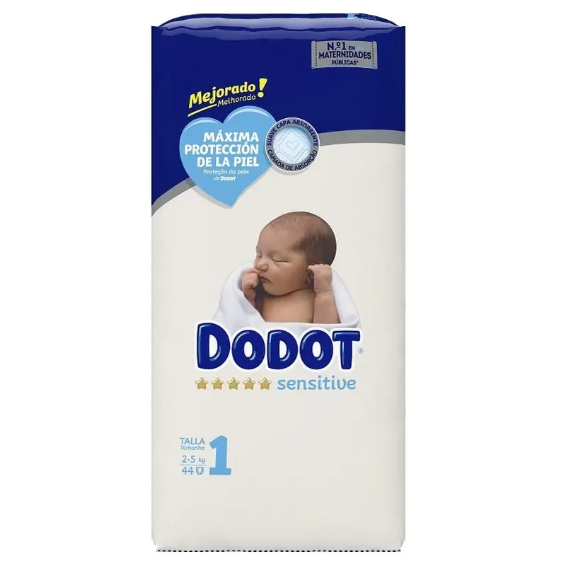 Dodot Sensitive Talla 1 ( 2-5 Kg), 44 Pañales
