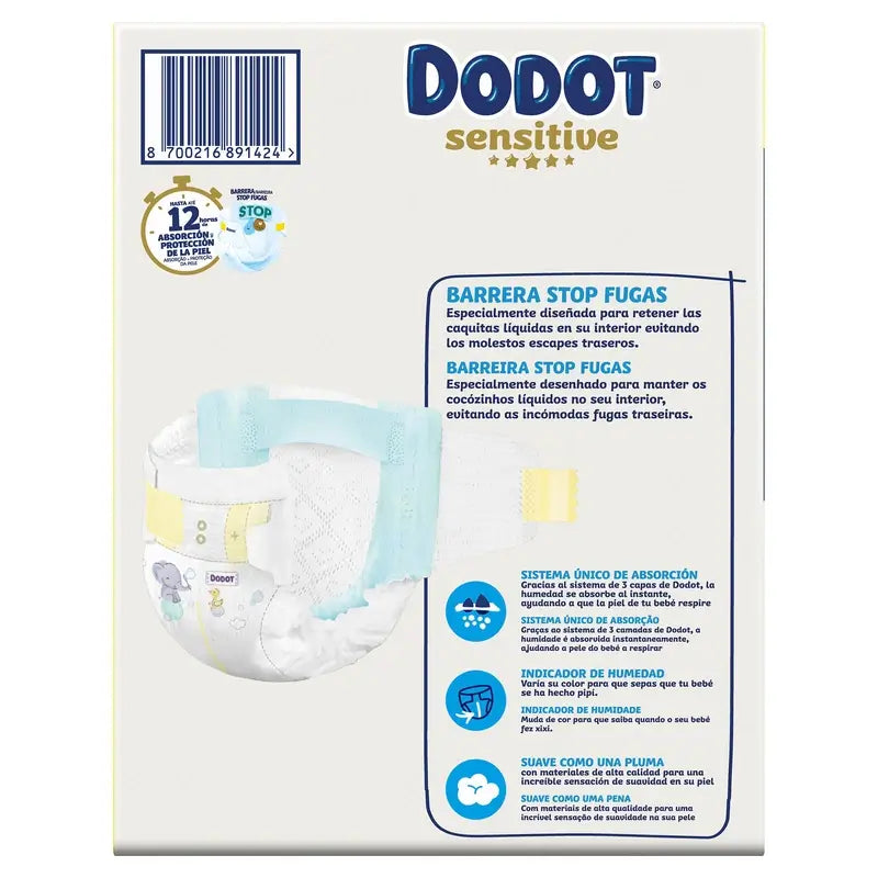 Dodot Sensitive Talla 3, Pañales, 6Kg-10Kg , 148 uds
