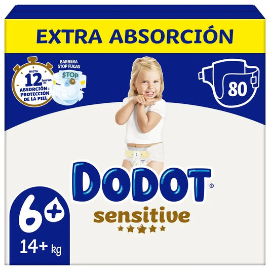 Dodot Sensitive Extra-Box Talla 6, 80 Pañales