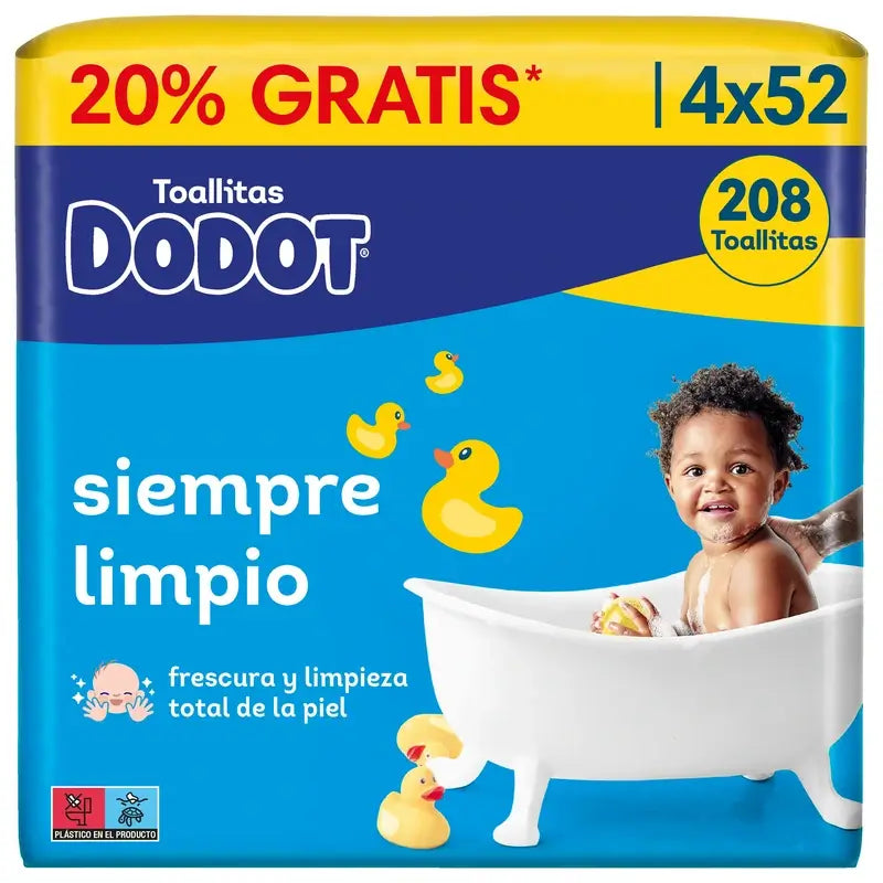 Dodot Toallitas De Recambio, 208 Unidades