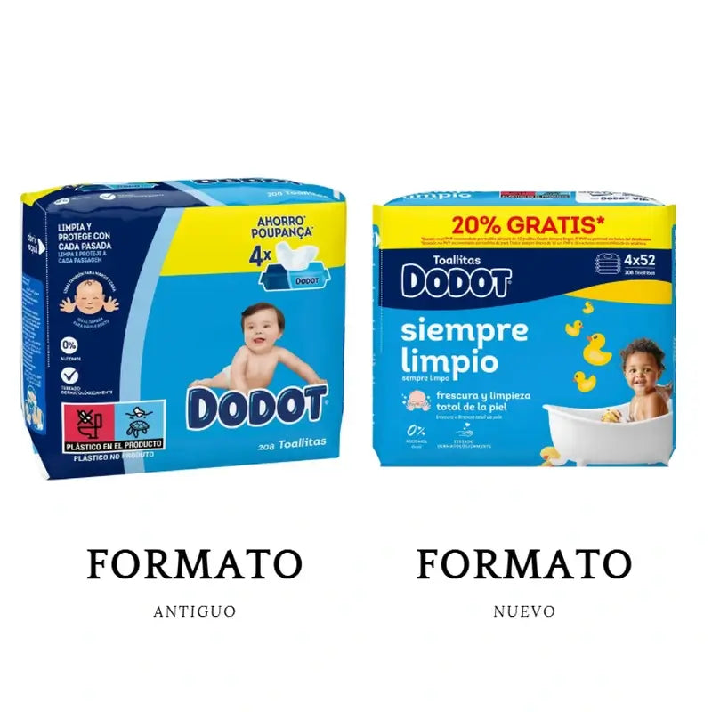 Dodot Toallitas De Recambio, 208 Unidades