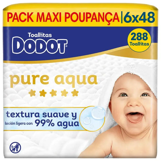 Dodot Toallitas Pure Aqua, 6x48, 288 unidades