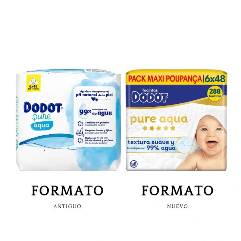 Dodot Toallitas Pure Aqua, 6x48, 288 unidades