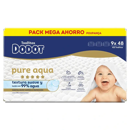 Dodot Toallitas  Pure Aqua, 9x48, 432 unidades