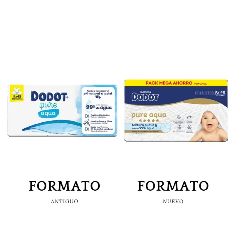 Dodot Toallitas  Pure Aqua, 9x48, 432 unidades