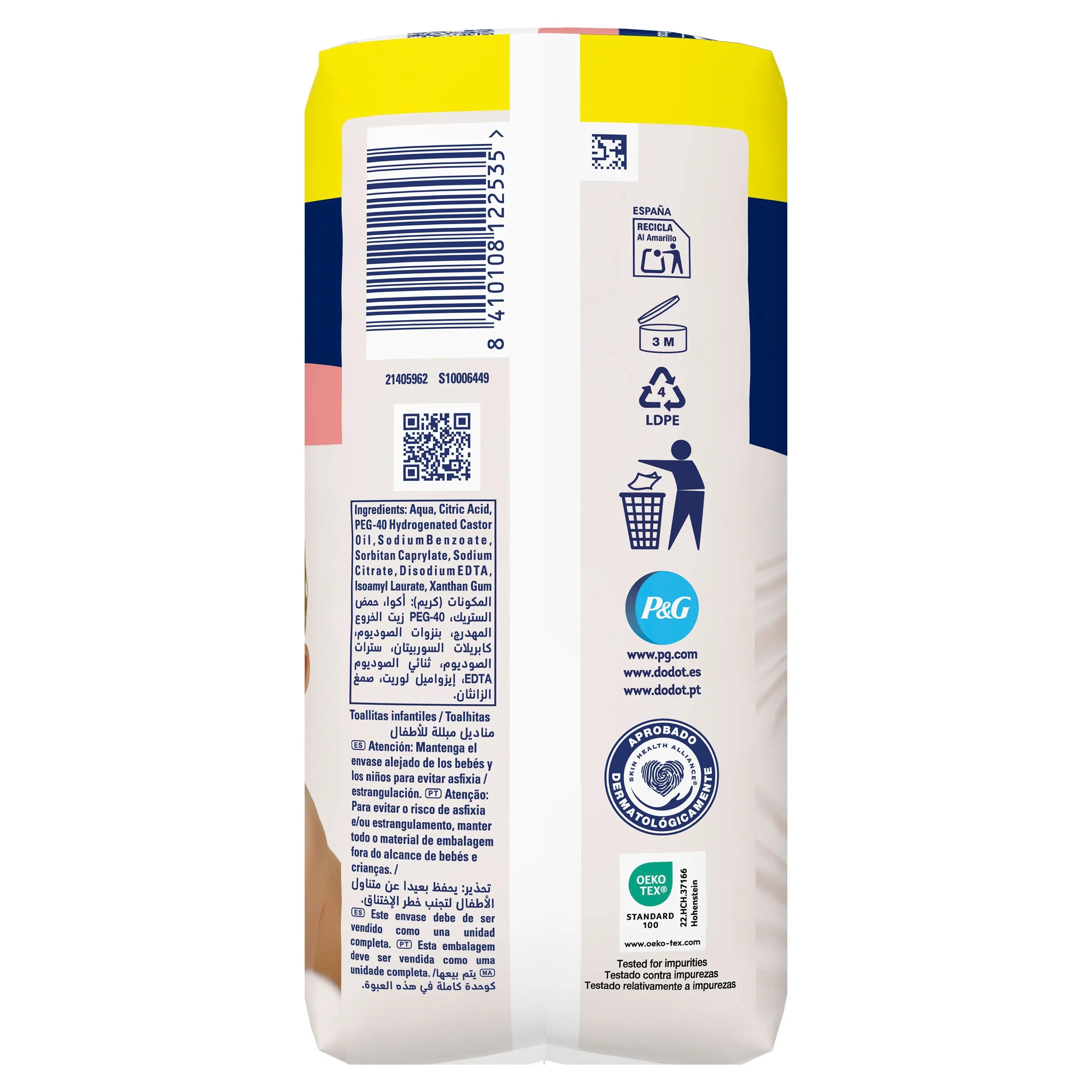 Dodot Toallitas Sensitive, 4x56, 224 unidades (20% GRATIS)