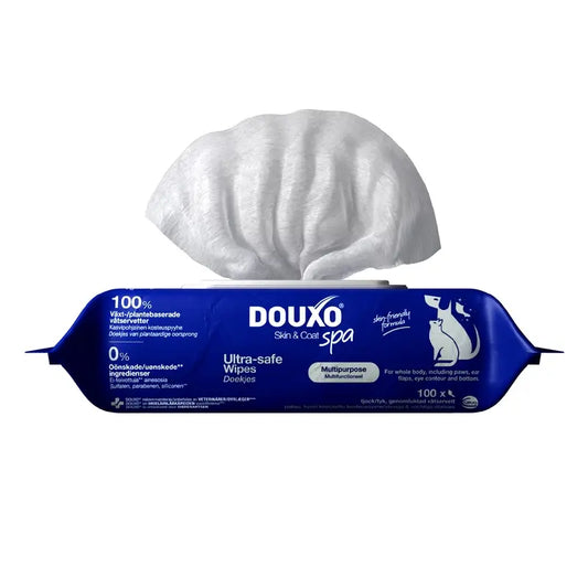 Douxo Skin & Coat Spa Toallitas Multiusos Para Perros Y Gatos, 100 unidades