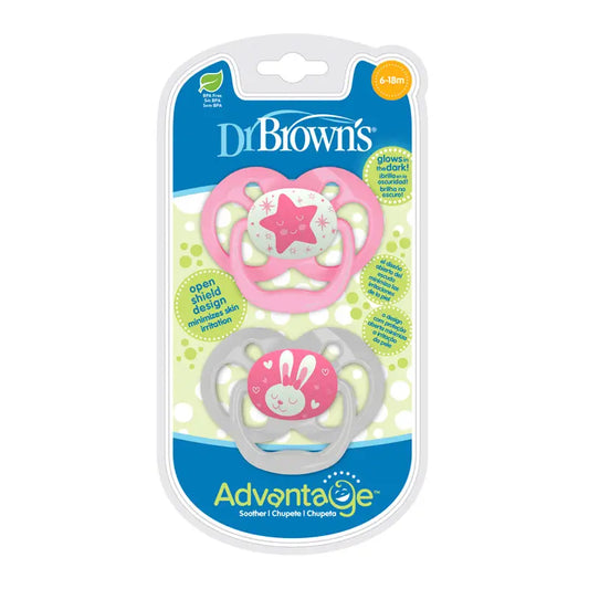 Dr.Brown'S Chupete Advantage Nocturno T2 Surtido, 2 unidades
