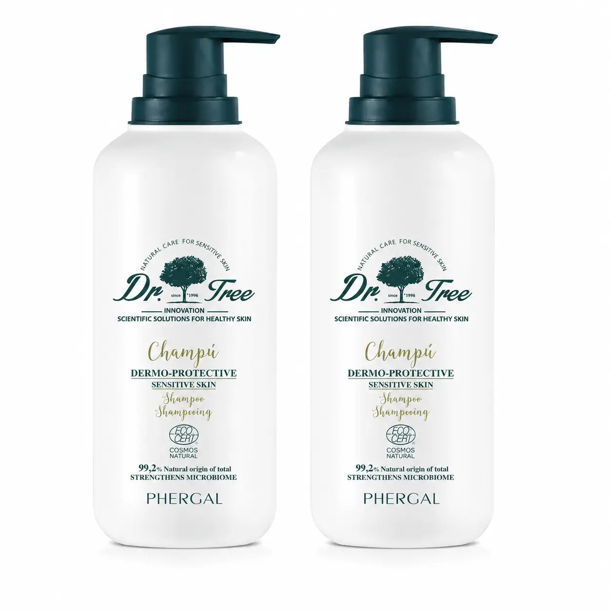 Dr. Tree Champu Dermoprotector Natural Cuero Cabelludo Sensible 400 Ml , pack 2
